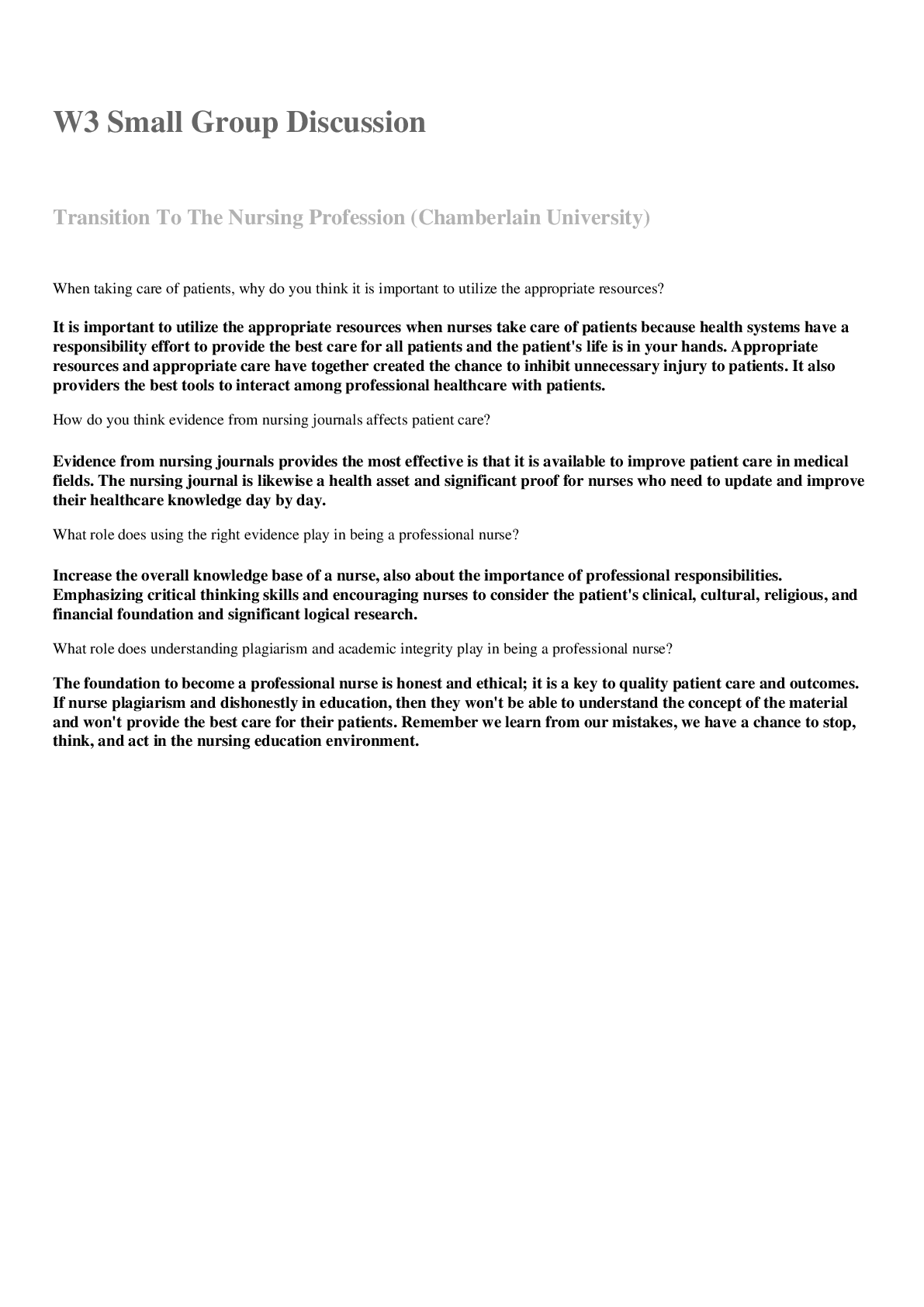 Preview image of Week 3 Discussion Small Group document